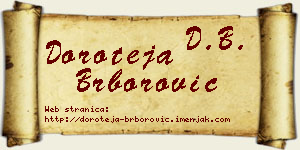 Doroteja Brborović vizit kartica